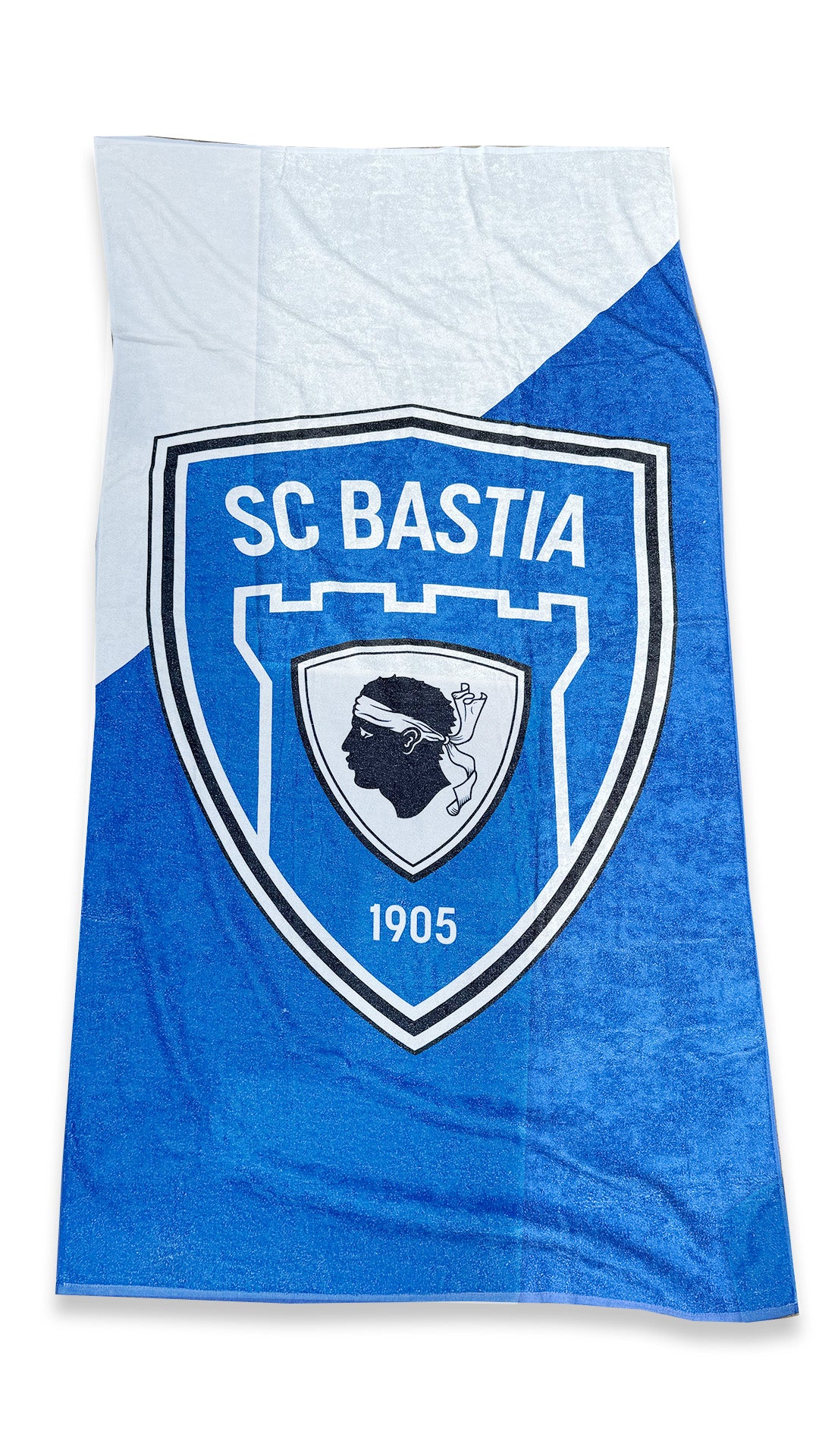 Serviette de plage - Bleu et Blanc - SC Bastia