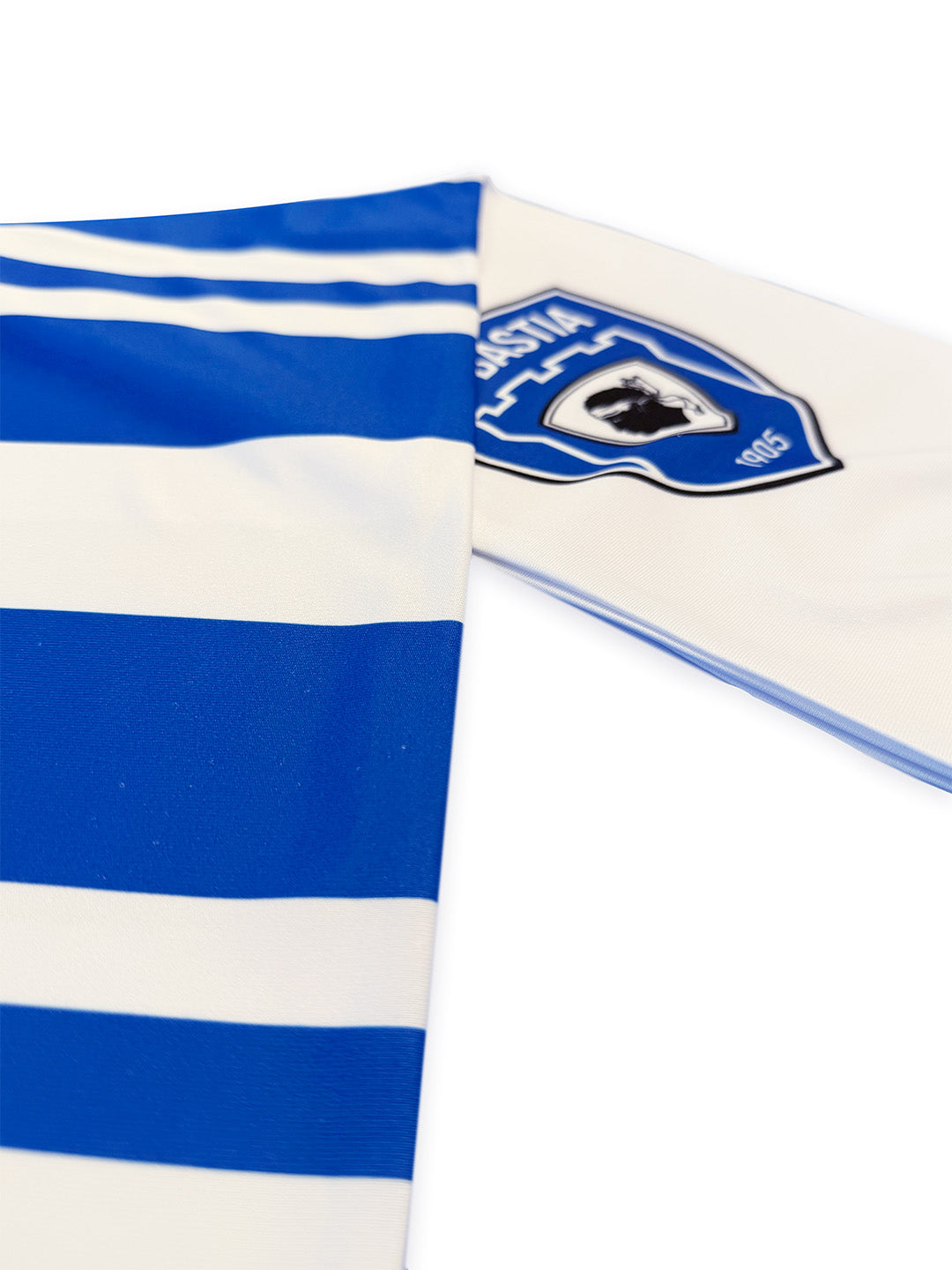 Écharpe satin à rayures bleu et blanc - SC Bastia