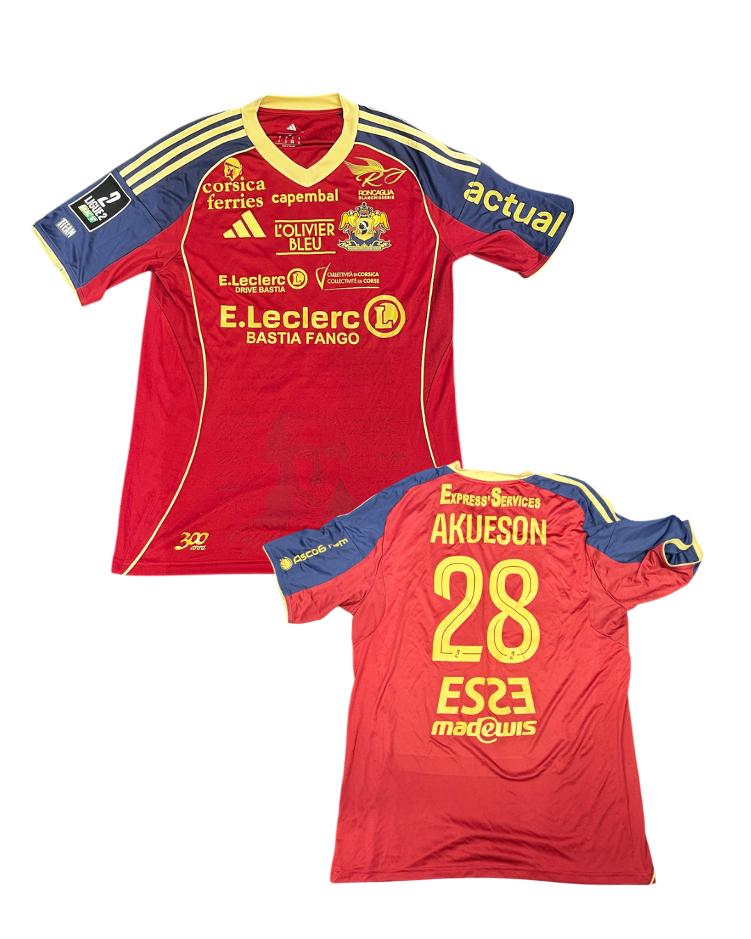 Maillot porté Pau- Bastia / AKUESON Gustave