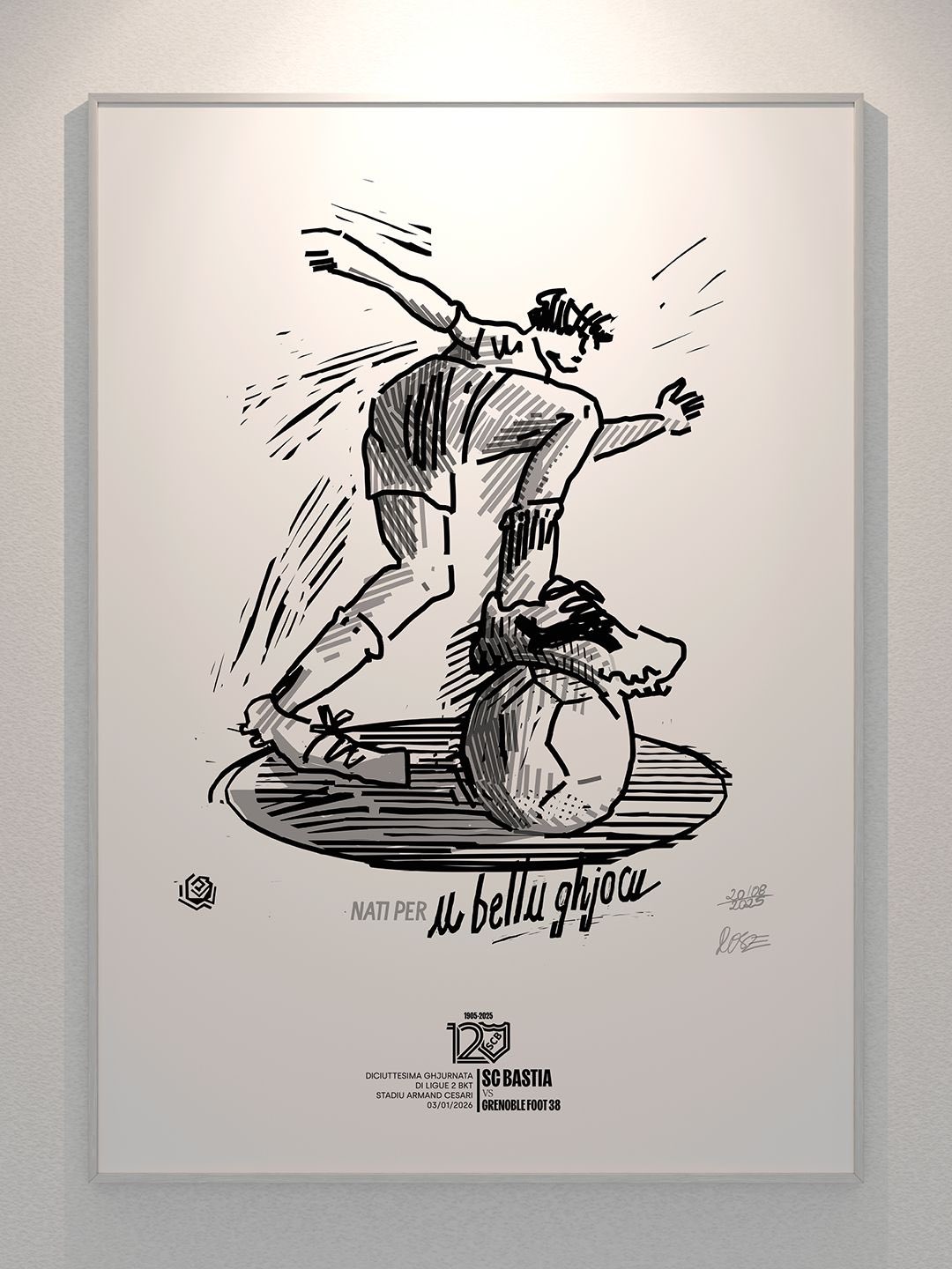 Affiche Match SC Bastia / Grenoble - 2 janvier
