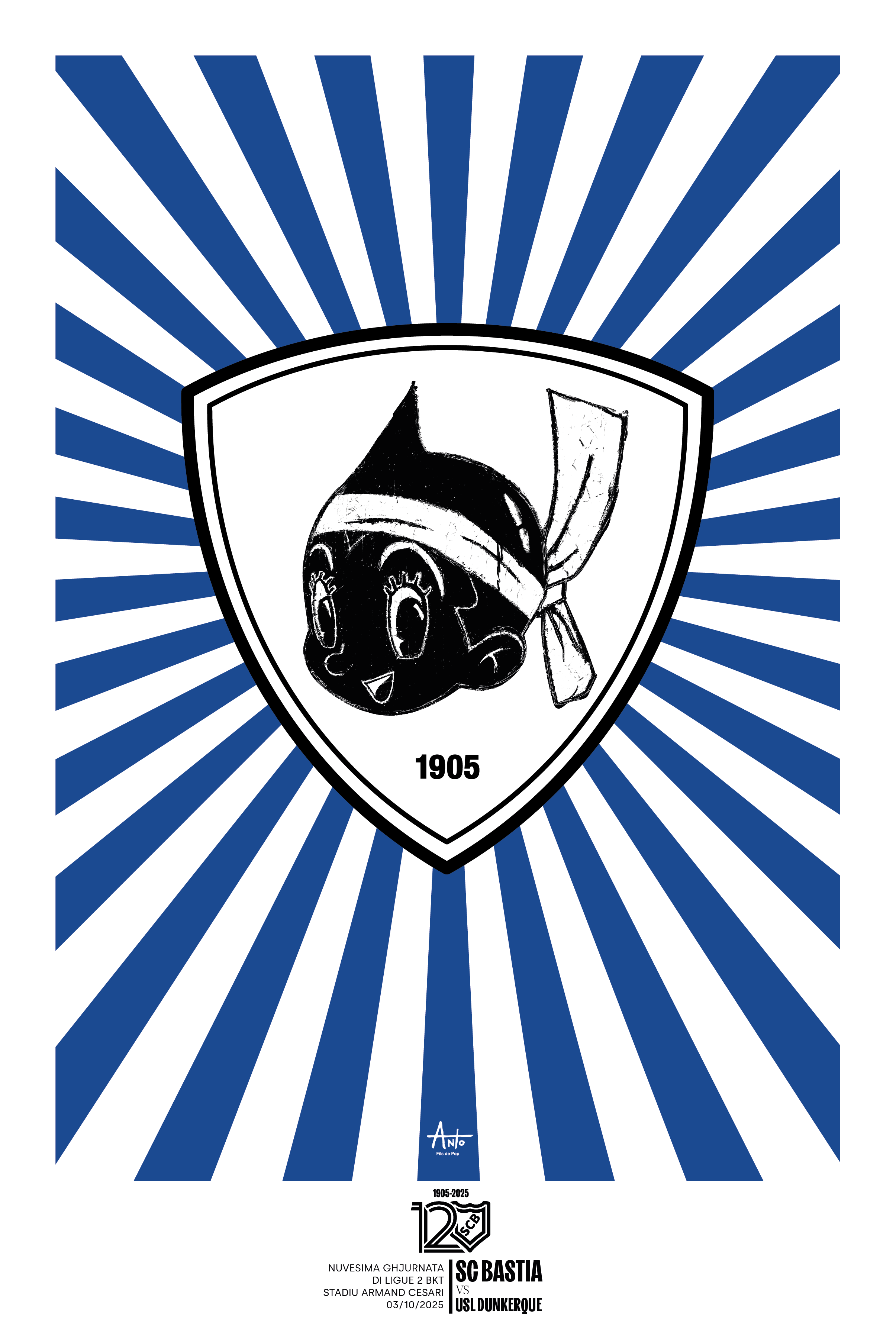 Affiche Match SC Bastia / USL Dunkerque - 03 Octobre 2025