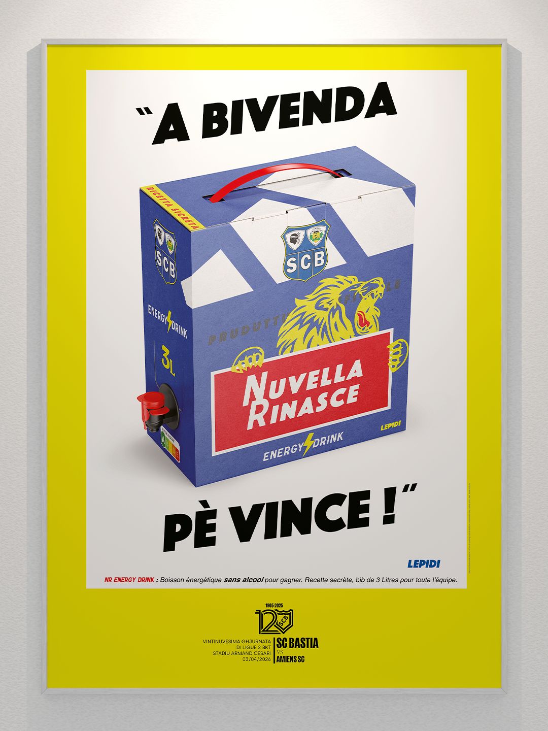 Affiche Match SC Bastia / Amiens SC - 3 avril